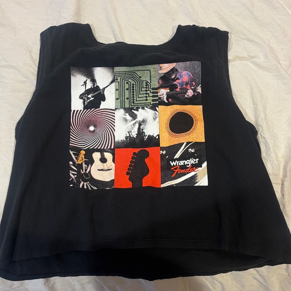 Wrangler Black Tank with Graphic Design